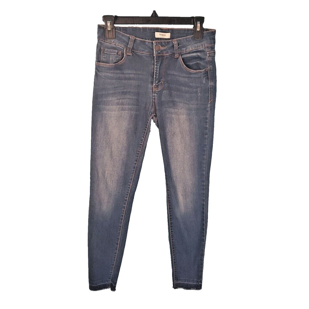 Womens Cropped Jeans Sz 2 Frayed Hem Mid Ris Kensie Jeans 26" Waist
